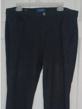 Talbots Woman 14W Black Dress Pants Elastic Waist Straight Leg Zip Stretchy